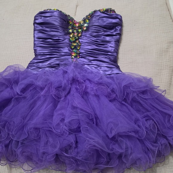 Sherri Hill Dresses & Skirts - Sherri Hill Prom Cocktail Social Dress Size‎ 8 Jeweled Embellished Ruffles